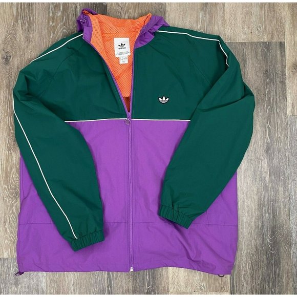 Adidas Originals Samstag Shell Jacket GREEN PURPLE Men's size Large EC9319 - Picture 3 of 12